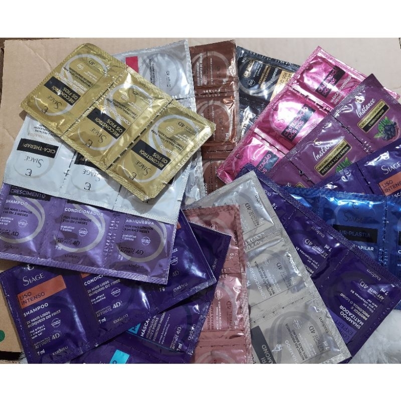 Sachê Eudora Siage shampoo, condicionador e máscara