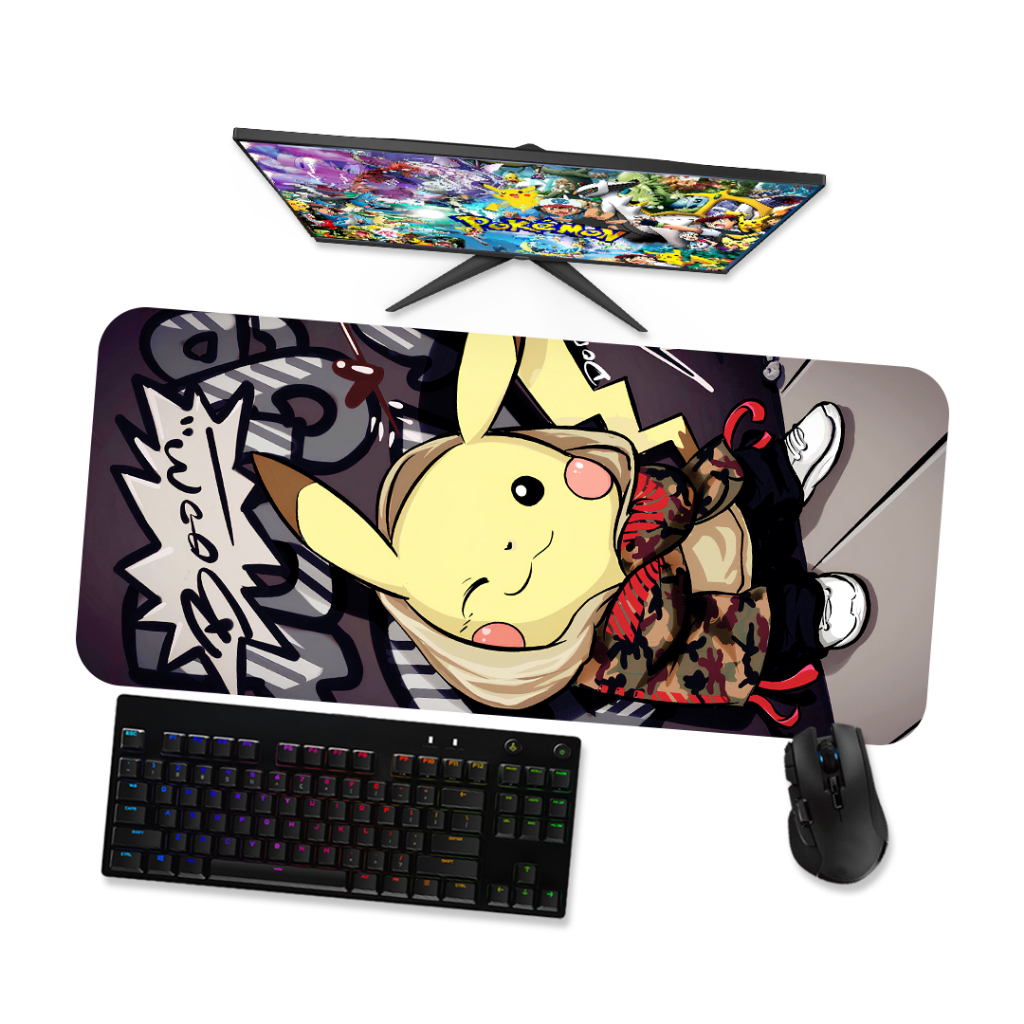 Mouse pad Gamer Grande Mousepad 90x40 80x40 60x40 70x30 - POKEMON - PIKACHU 1