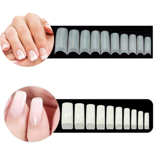 Kit 500 Unhas Tips Cor Natural Postiças Sorriso / Meia-Lua / Curvatura C Honey Girl