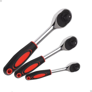 Kit Com 3 peças Reversível de Chave Catraca Para Soquete 1/2 3/8 1/4 Polegadas Anatômico.