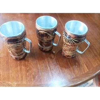 Copo de Alumínio com Madeira Térmico