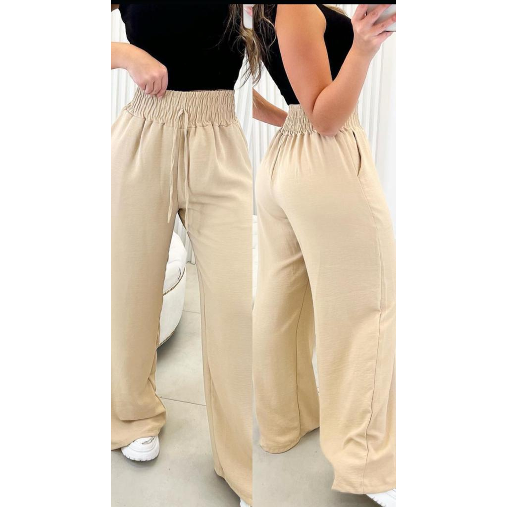 Cintura Alta CalÇa Social Tecido Grosso Calça Pantalona Com