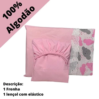 JOGO DE LENÇOL PARA BERÇO AMERICANO 100% ALGODÃO 2 peças BEBÊ MENINA em Oferta na Shopee