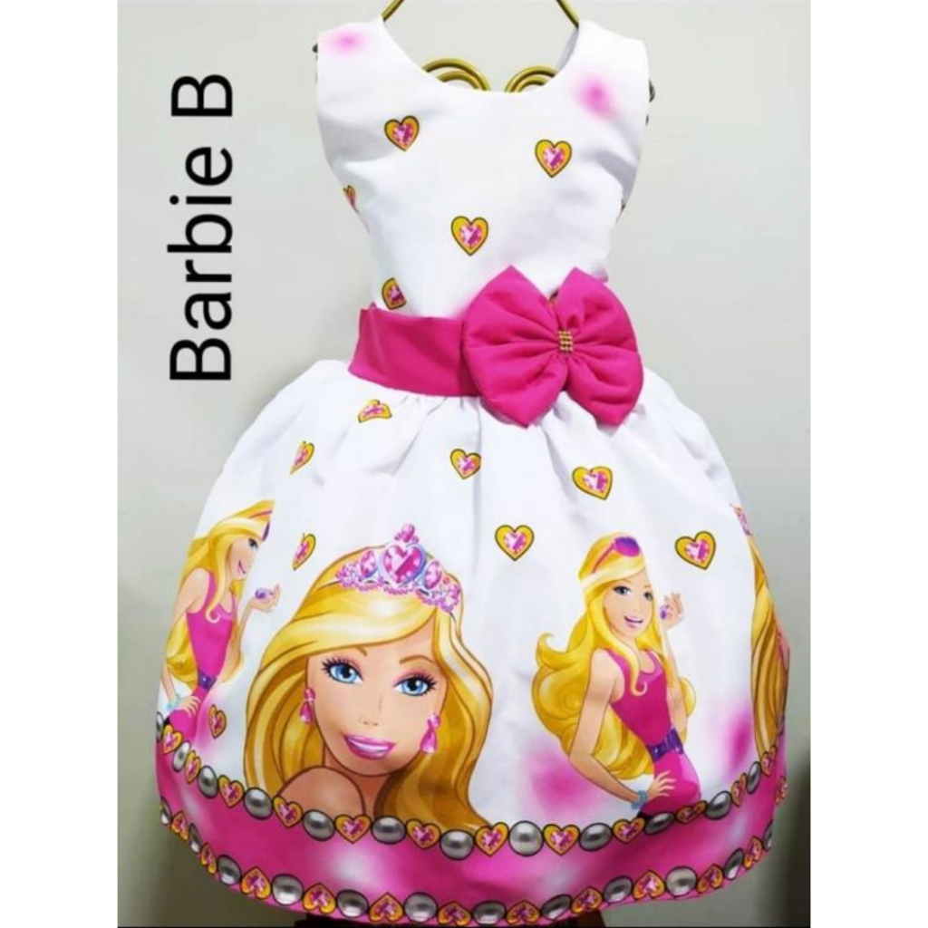 Vestido Infantil Barbie Luxuoso Festa Temática, Aniversário