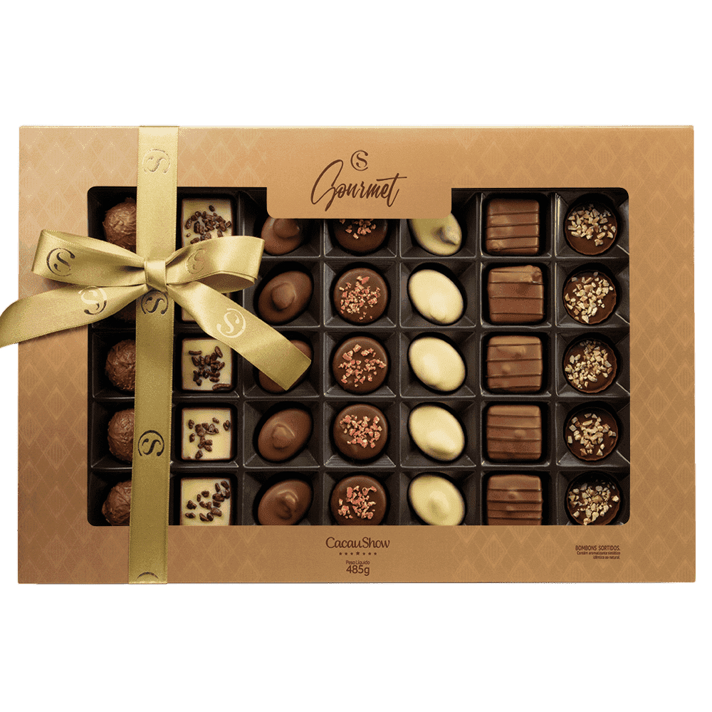 Caixa gourmet com deliciosos bombons 450g Cacau show | Shopee Brasil