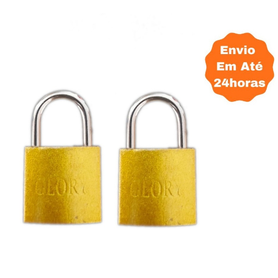 2 Cadeado 25mm Reforçado de Alta Segurança Tamanho Pequeno