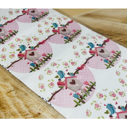 Adesivo para latinha lembrancinhas Jardim Encantado 16und