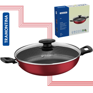 Panela Wok antiaderente 3.3l Tampa de vidro 28 cm Tramontina