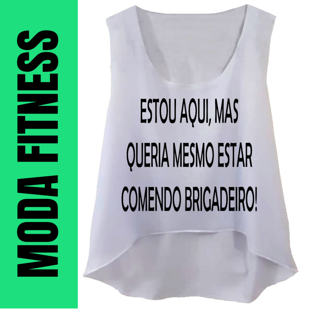 Regata Cropped Fitness Feminina Academia Várias Estampas com Frases  Divertidas