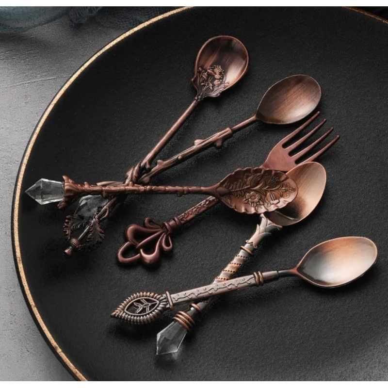 Talheres Estilo Real Vintage Europeu Café/chá/sobremesa 6pçs