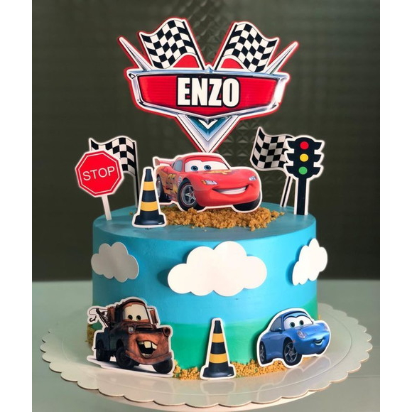 Pin de Ρεβεκκα Ι. em Cars party em 2023  Bolo de aniversário de carros,  Decoração de festa infantil tema carros, Bolo carros