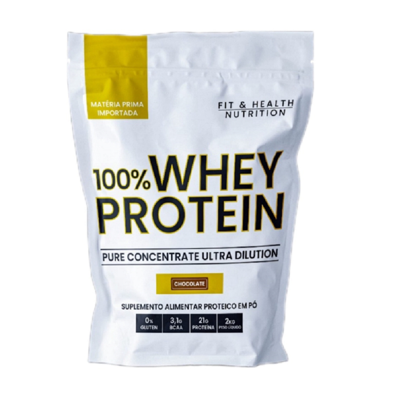 100% Whey Protein Fit & Health Nutrition 2kg (Matéria Prima Importada) Sabores