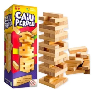 Jogo Madeira Caiu Perdeu Estratégia 54 Peças Kids Crianças Brinquedo Divertido em Oferta na Shopee