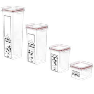 KIT 4 LINDOS POTES DE ACRILICO MICKEY TAMPA HERMÉTICA PROMOÇÃO