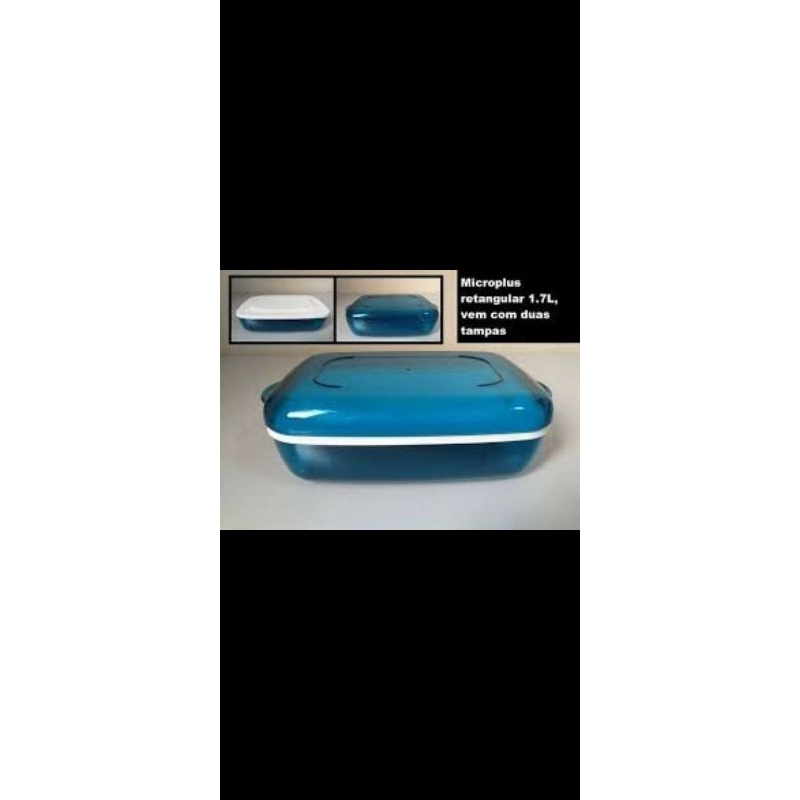 Tupperware Microplus Retangular 1,7 litros Azul | Shopee Brasil