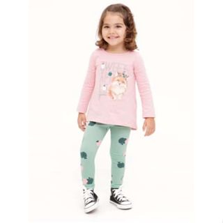 Conjunto Infantil Menina Blusa Manga Longa e Calça Legging - Malwee Ki -  Marcela Moda Infantil