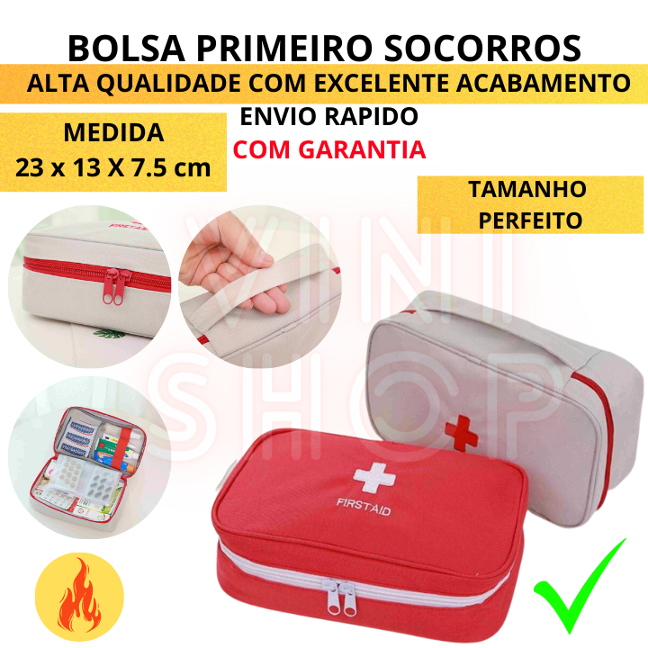Kit Primeiros socorros Portatil Completo + Acessorios Rosa Proaenf