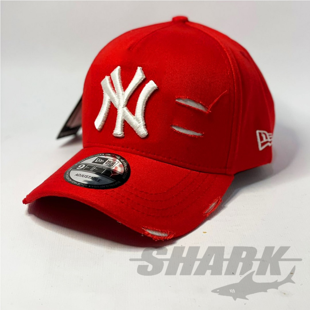 Boné NY New York Rasgado Aba Curva Unissex Todas as Cores | Shopee Brasil