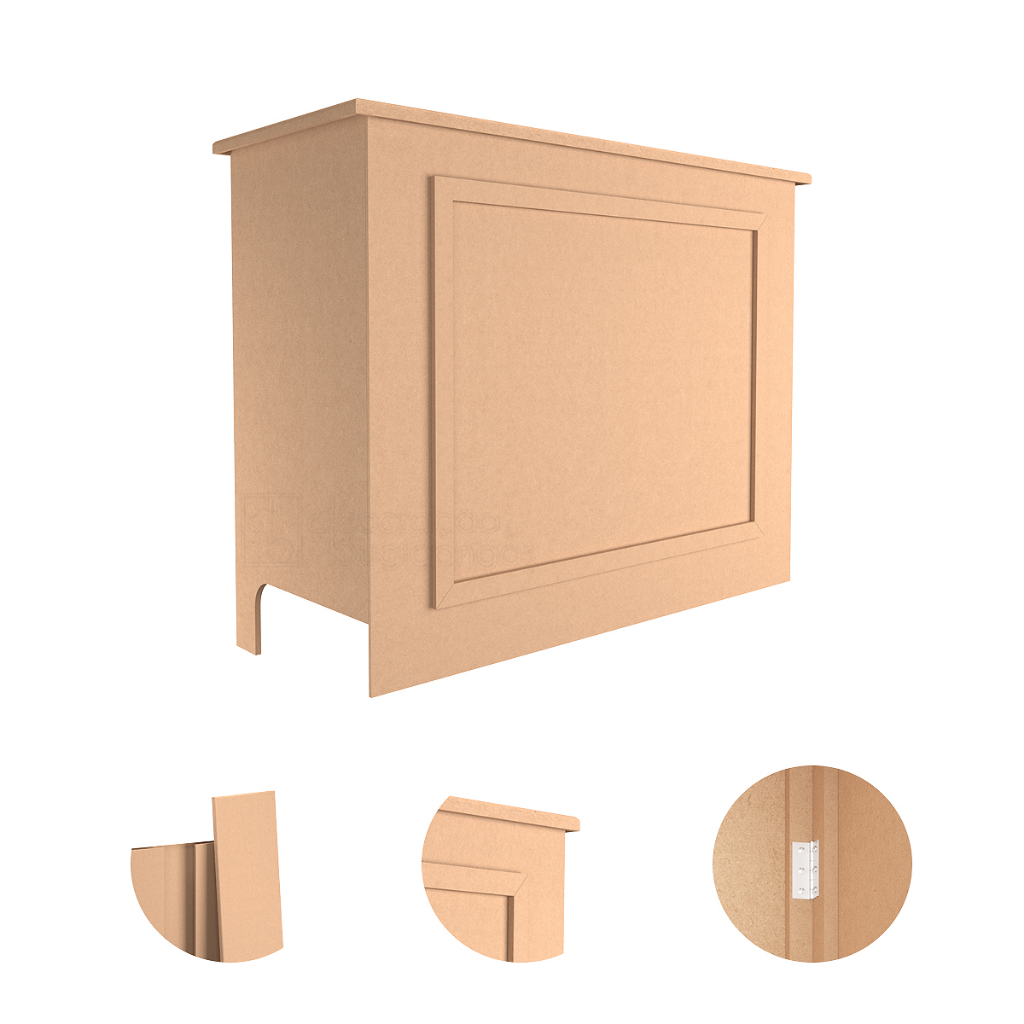 Mesa Decorativa Boaserie Dobrável MDF cru