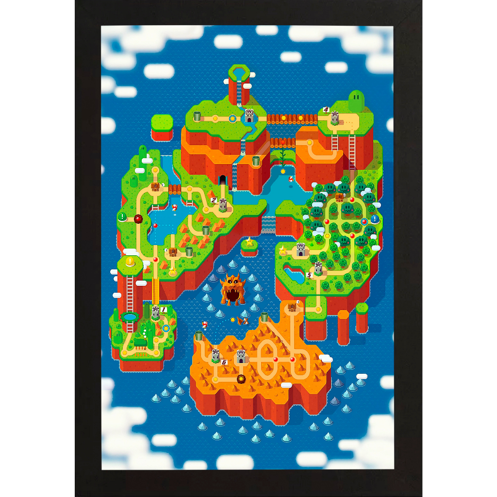 Super Mario World Map Poster