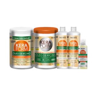 Kit Tratamento Intensivo Vegano Oleo Ricino Keraform Skafe
