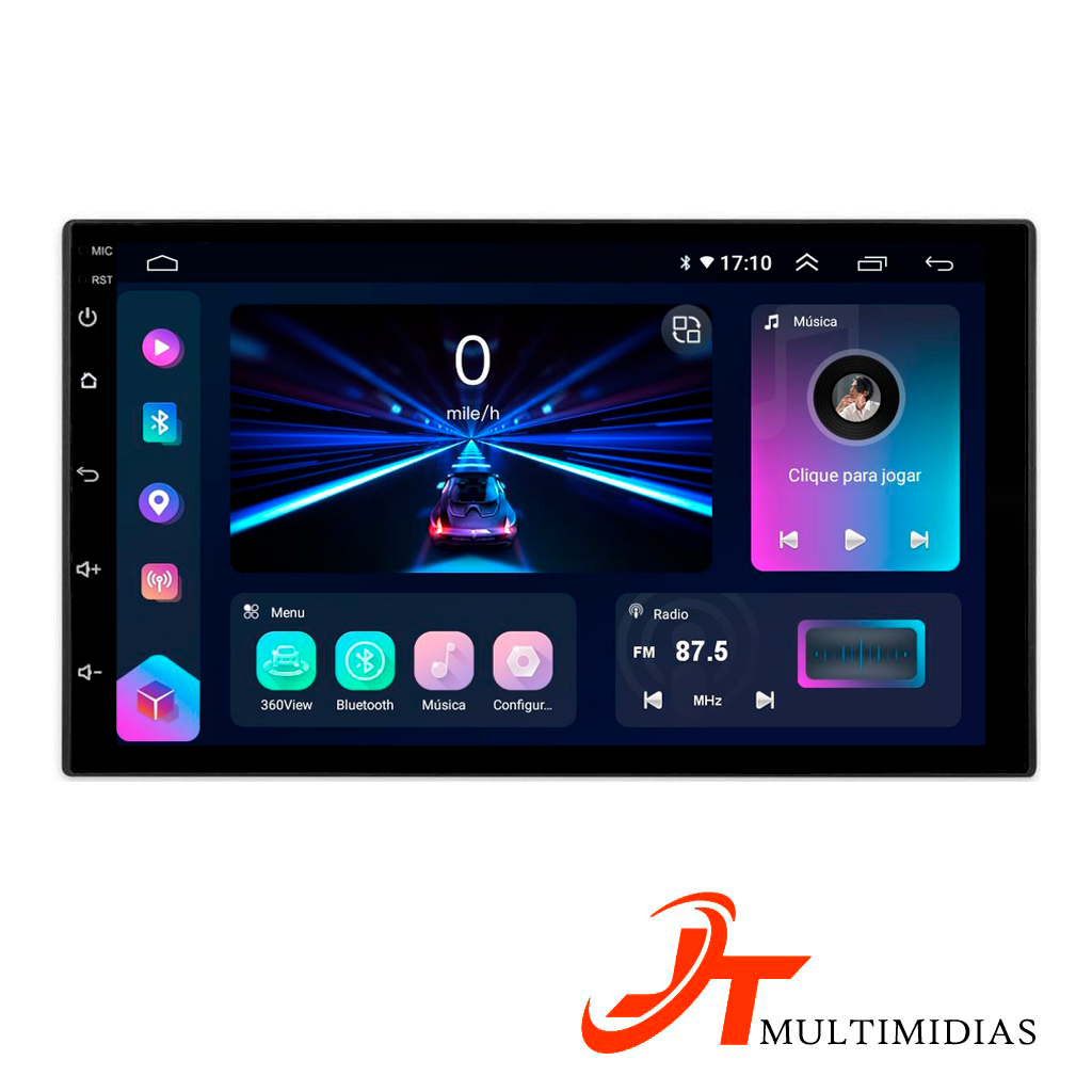 Multimidia Android 7 Pol 64GB de ROM Universal GPS Wifi Bluetooth