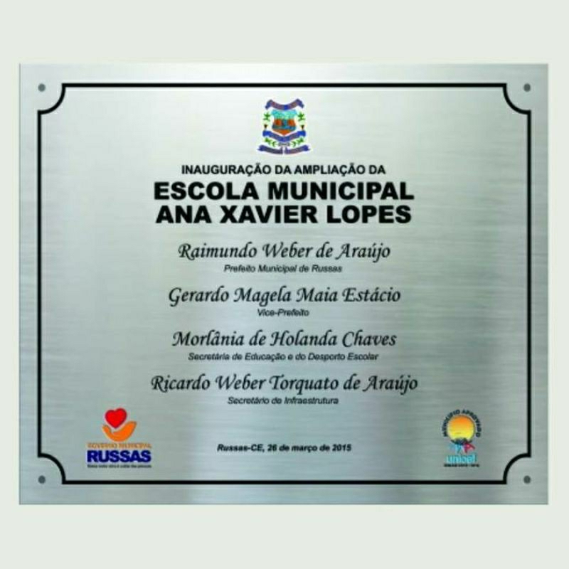 Placa de homenagem, professores, dia das mães, dia dos pais, profissionais, formatura em metal