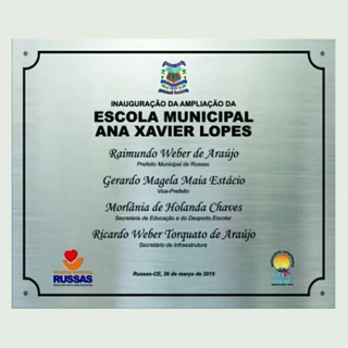 Placa de homenagem, professores, dia das mães, dia dos pais, profissionais, formatura em metal