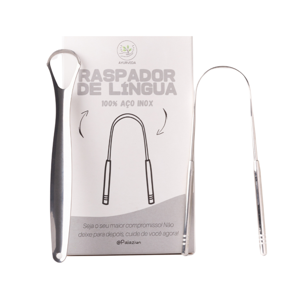 Limpador Raspador De Língua 100% Aço Inox Ayurveda - Modelo Premium