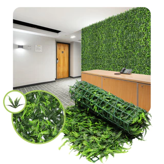 Muro Inglês Jardim Vertical Samambaia 40x60 Parede Verde Planta Artificial Painel Grama Placa Folhagem Decoração Casa Restaurante Festa Muro Verde Painel Grama Mural