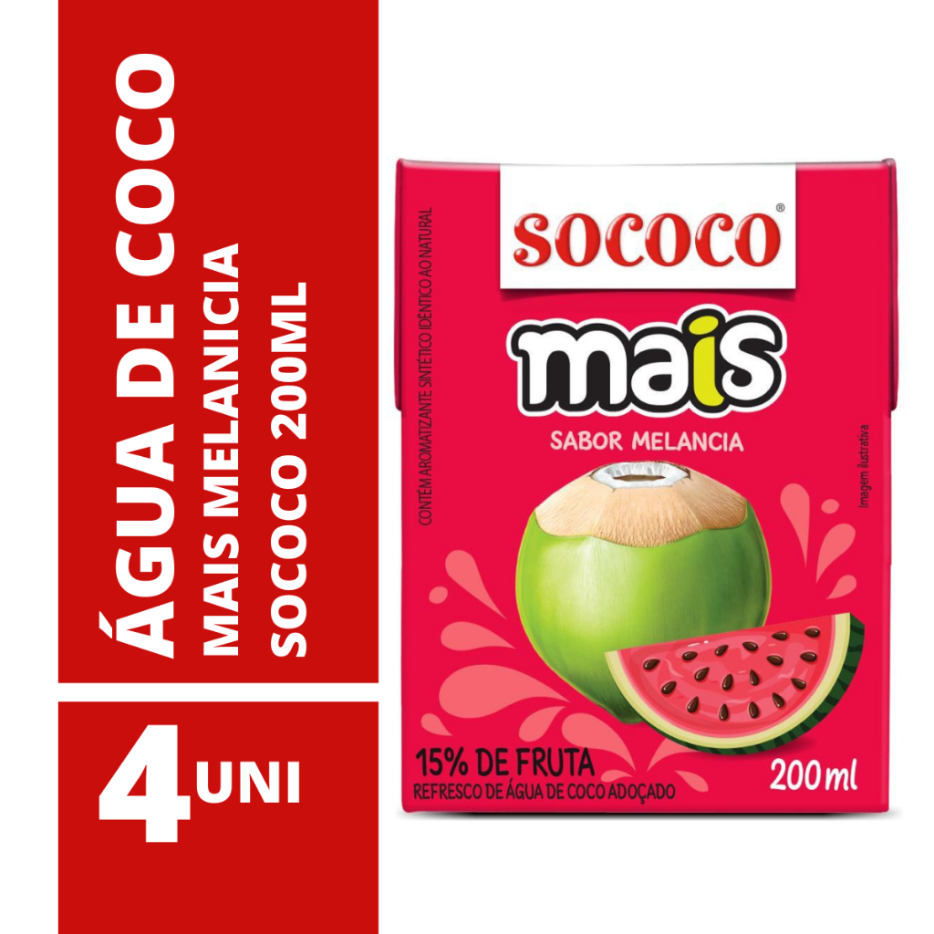 Água de Coco Quadrado Sabor Maracujá 200ml - Destro