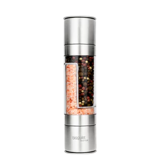 Moedor de Pimenta Sal e Temperos 2 em 1 Cerâmico Biscuitt Taster em Inox