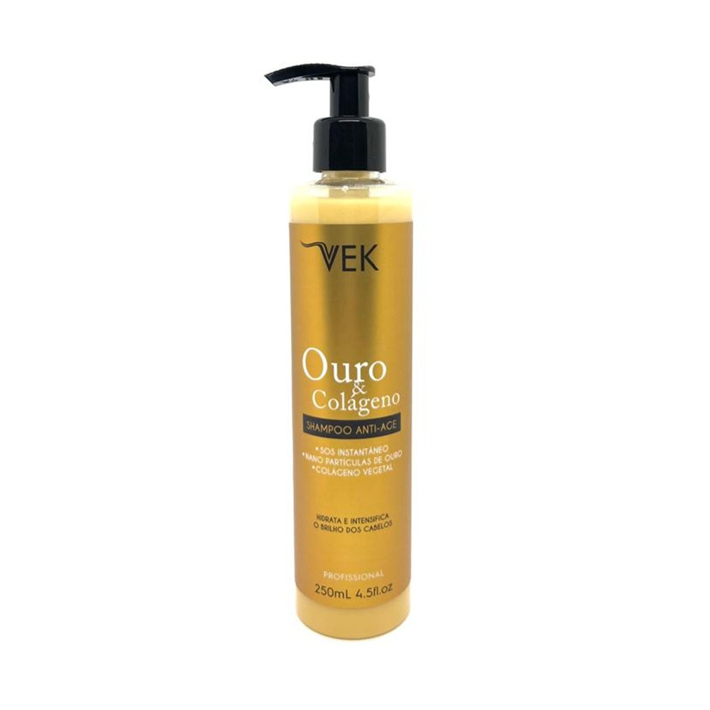 Shampoo Ouro E Colágeno 250ml - VEK COSMÉTICOS
