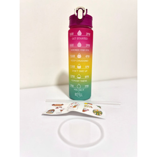 Garrafa De Água Motivacional Squeze 900ml com adesivos e 300ml sem adesivos