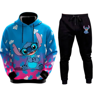 Kit Conjunto Blusa De Moletom E Calça Lilo E Stitch Angel Ohana Escolha Modelo Adulto E Infantil Unissex