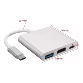 Adaptador Type-c 3 In 1 Usb-c Hdmi Usb 3.1 Macbook 12