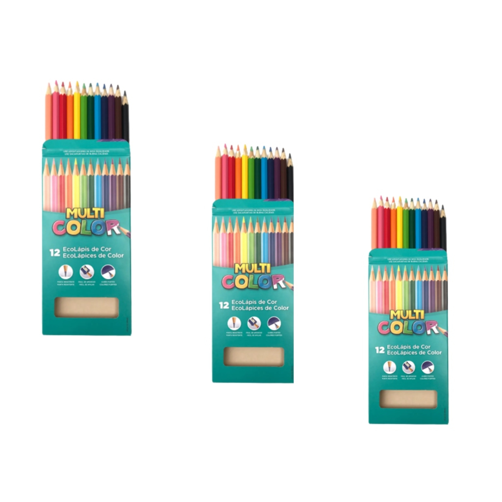 Lapis De Cor Escolar Prossional Multicolor Com 12 Cores