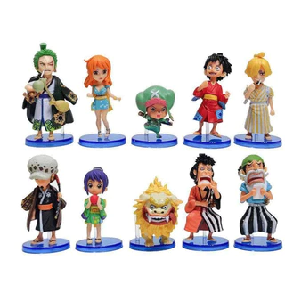 Bonequinhos One Piece Miniatura Luffy Law Zoro Sanji Action Figure colecionáveis Presente Sanji Nami Usopp Chopper