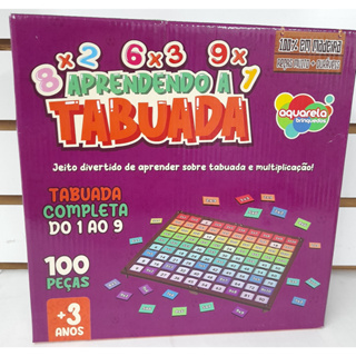 Tabuada Completa 54 Peças Jogo Educativo Escolar Em Madeira