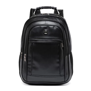 Mochila Couro PU Grande Executiva Para Notebook Trabalho Faculdade Reforçada Cabo De Aço USB