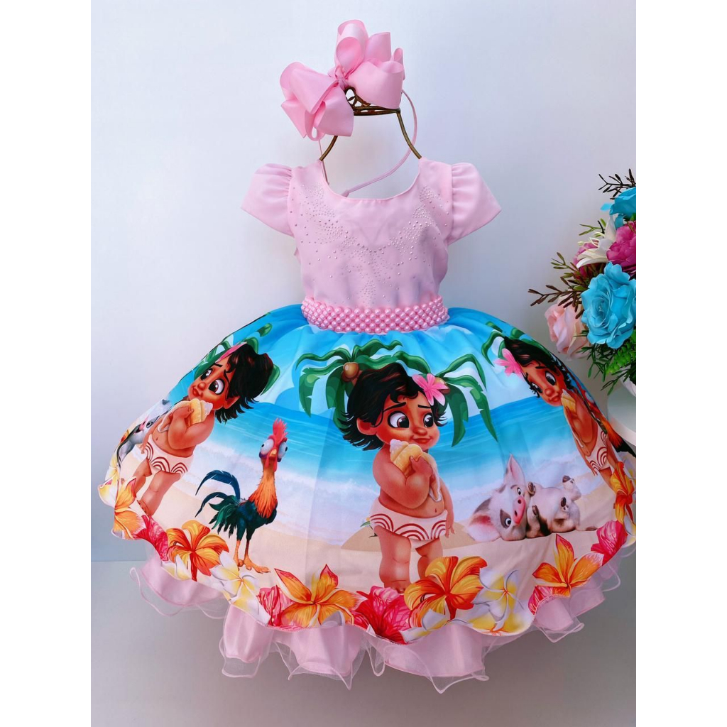Vestido Infantil da Moana | Shopee Brasil