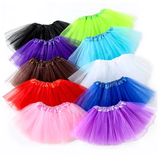 Saia de tule infantil colorido lisa de Carnaval Halloween 40cm para Adulto 30 cm para infantil