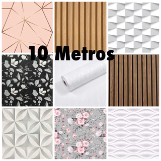 Papel de Parede 3D 10 MetrosX45cm para Sala, Quarto,Adesivo Decorado