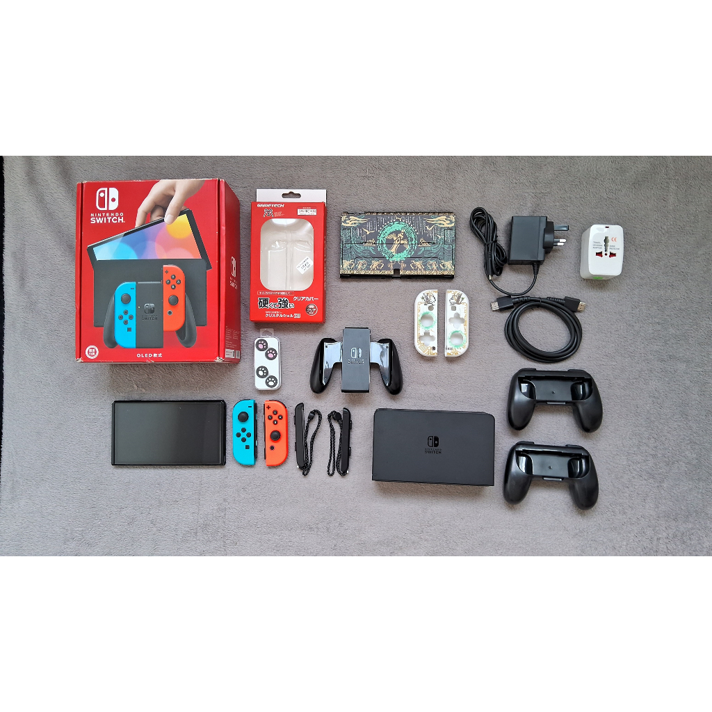 Nintendo Switch Oled Completo, Desb, 400gb, Case Zelda, Grip Controles ...