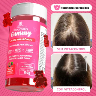 Vitamina Capilar Gummy + Ácido Hialurônico Vittacontrol ZERO SUPER CONCENTRADO em Oferta na Shopee