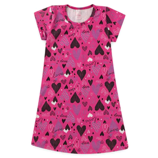 Vestido Infantil Menina Cotton Feminino Estampado E Ribana Canelada l70