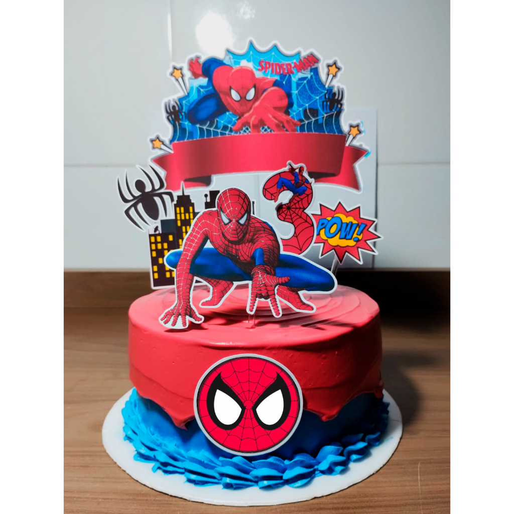 Topo De Bolo Homem Aranha Topper De Bolo Spiderman Personalizado Shopee Brasil