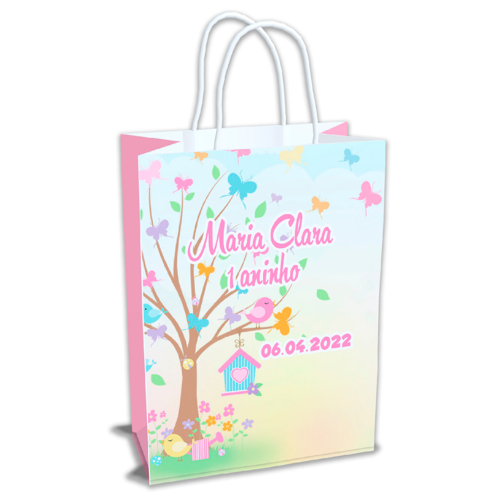 10 Sacolinhas Personalizadas - Jardim Encantado - Lembrancinhas
