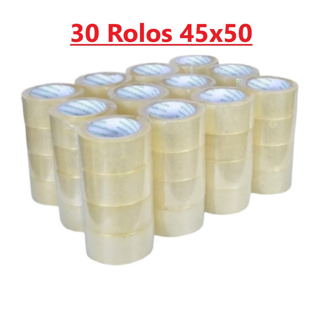 Kit com 30 Rolos de fitas Adesiva Para empacotamento 45x50 Metros