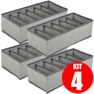 Kit 4 Organizadores Colmeia de Gaveta Roupas TNT Ecológico Multiuso Anti-Poeira Insetos Umidade Guarda Roupas 34x15cm